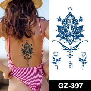 QYTAT Temporary Waterproof 100% Safe Non toxic Body Makeup Lasting 15 Days Plant Based Jagua Semi Permanent Temp Tattoos Custom