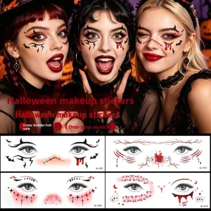 Quick Apply Waterproof Halloween Temporary Tattoo Sticker for Party Makeup Beauty