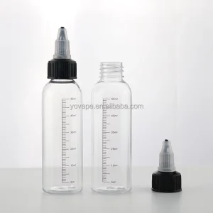 RTS in Stock Empty Refillable 30ml 30 ml 60ml 1 Oz Squeeze PET clear Glue Ink Pigment Scale Line Bottle with Twist Cap