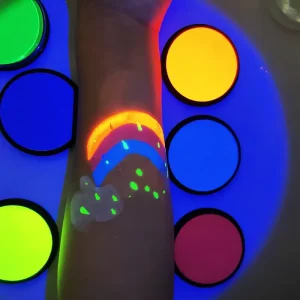 Rainbow Customized Non Toxic UV Glow Face & Body Paint Palette for Kids Halloween Makeup with 10 Colors