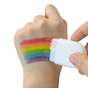 Rainbow Face Paint Crayons Stick On Body Paint Non Toxic Children Safe for Festivals & Halloween Makeup