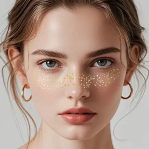 Rainbow Multicolor Glitter Freckles Temporary Tattoo Stickers Waterproof Sparkle Face Speckles Cute Heart Patches