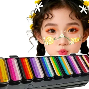 Rainbow Natural Face Paint Palette for All Ages – Body Makeup Perfect for Parties