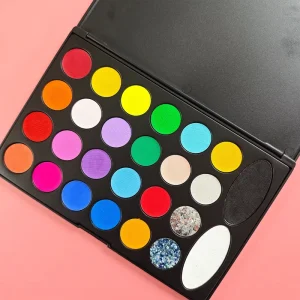 Rainbow Private Label Pastel Colors Eyeliner Face Paint Palette Water Activated Party Makeup for Children