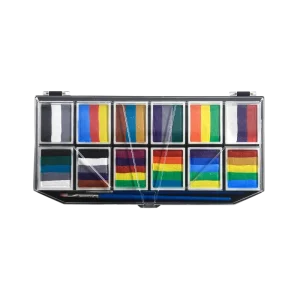 Rainbow Split Cake Children’s Glow in the Dark Water Based Face & Body Paint Kit for Festivals Parties & Halloween