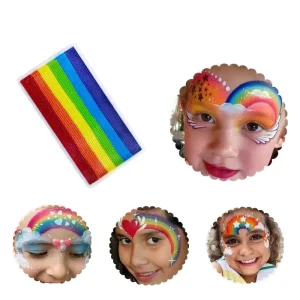 Rainbow Strip Face Paint Palette Water Based Body Painting Strips Safe Kids Face Paint for Festival Carnival Makeup