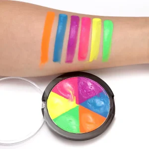 Rainbow UV Neon Water Activated Gouache Paint Set Safe Cosplay Festival Face and Body Paint