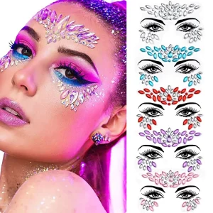 Rave Accessories for Face Gems Mermaid Face Jewels Stick on Mermaid Stickers