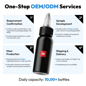 Reach Certified OEM ODM Tattoo Ink Professional Tattoo Pigment Suitable for Tattoo Studios Tattoo School