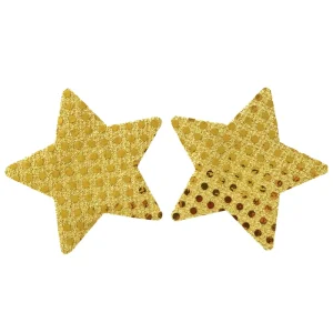 Ready To Ship Gold Sequin Five Point Star Nipple Cover Decorative Sexy Boobs Cover Beauty Ladies Sexy Nipple Cover For Party