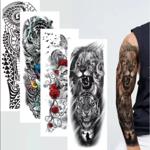 Ready to Ship 4 Styles Waterproof Full Arm Temporary Tattoo Trial Set 480 X 170 mm Large Sleeve Fake Tattoos for Adult Body Art