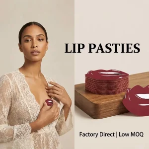 Ready to Ship Red Lip Shape Nipple Cover Disposable Kisses Pasties Sexy Nightclub Rave Wear Breast Petals