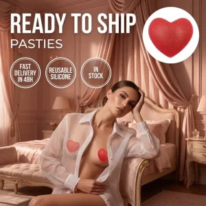 Ready to Ship Sexy Red Heart Shaped Silicone Nipple Covers Reusable Washable Invisible Breast Petals Fast Delivery