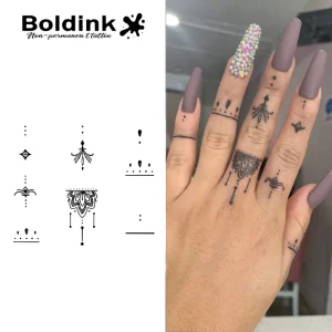 Realistic Mandala Lace Body Finger Art Waterproof Long Lasting 2 Weeks Jagua Juice Ink Tattoo Sticker