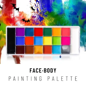 Rebellious Girl 20 Color Professional Face Painting Kit Body Paint Palette