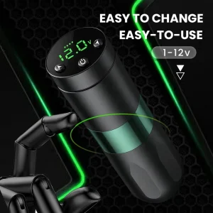 Rechargeable 1500mAh Lithium Battery Wireless Tattoo Machine with Brushless Motor for Permanent Makeup