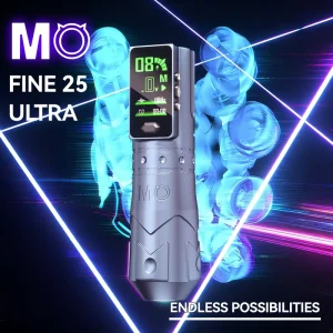 Rechargeable 25 Ultra Wireless Tattoo Pen Direct Drive Rotary Tattoo Machine 4.0mm Stroke Dotwork Mode Dual Batteries