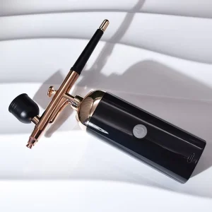 Rechargeable Airbrush Compressor Spray Tools for Hair and Nail Art with High Quality Gold Color