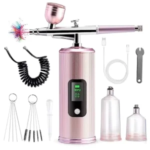 Rechargeable Airbrush Kit with Compressor Air Brush for Nails Cordless Airbrush Gun for Art Painting Cake Decorating Crafts