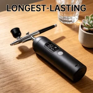 Rechargeable Copper Gravity Piston Compressor Kit Auto Stop Paint Cake Makeup Nail Art Tattoo Moisturizing Dual Action