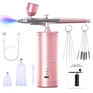 Rechargeable Handheld Airbrush Kit for Nail Art Hairline Touch up Cake Design Professional Tool