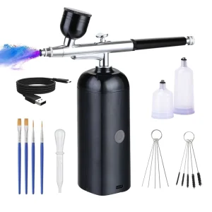 Rechargeable High Pressure Portable Copper ABS Cake Airbrush Machine for Makeup Brow Nail Body Art