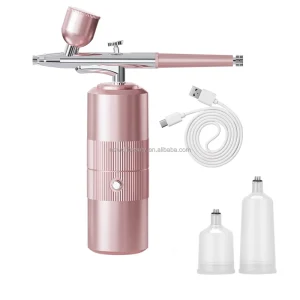 Rechargeable Mini Airbrush Compressor Kit Eyebrow Sticker Salon Spa Spray Gun Nail Art Air Brush DIY Painting Tattoo Airbrush
