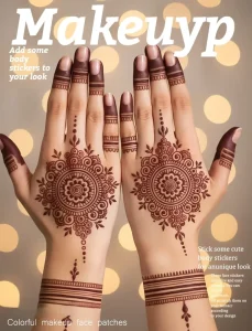 Red brown Henna Tattoo Stickers Indian Lace Tattoos Waterproof Temporary Tattoos Suitable for Hand Arm and Body Art