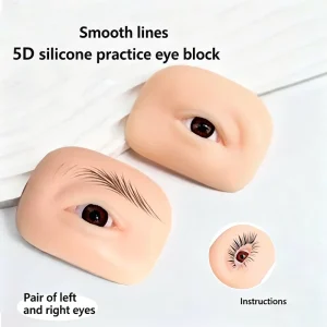 Reusable 5D Simulation Silicone Beauty Tool Eye Mold Eyelash Lift Practice Model for Beginners PMU