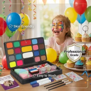 Reusable Adhesive Stencils Kit with Brushes DIY Human Body Art Design Professional Grade High Quality Large Kid Body Face Paint