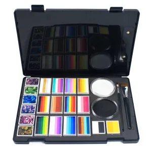 Reusable Adhesive Stencils Kit with Brushes for DIY Human Body Art Design Professional Grade High Quality Kids Body Face Paint