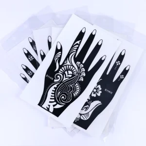 Reusable Adhesive Temporary Hectographic Tattoo Stencil Templates Face Paint Stencils Body Art Henna Stencil Black PVC