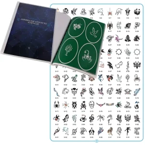 Reusable Airbrush Stencils Book 9 for Kids Temporary Henna Tattoos & Body Art Party