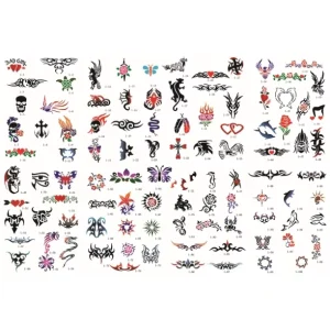 Reusable Body Art Book 2 Air Brush Adhesive Airbrush Tattoo Stencil