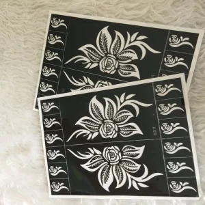 Reusable Body Art Tattoo Sticker Black Temporary Waterproof Glitter Henna Tattoo Sticker