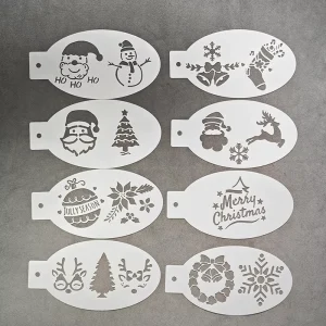 Reusable Christmas PVC Face and Body Paint Temporary Tattoo Stencils for Party and Body Art