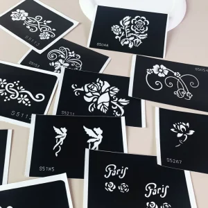 Reusable Eco-Friendly Paper Body Tattoo Painting Stencils Waterproof Hand Arm Makeup Henna