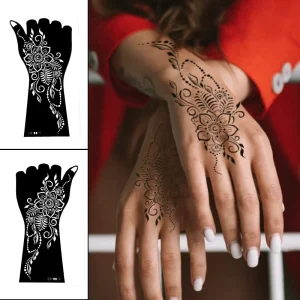 Reusable Henna Tattoo Sticker Hollow Spray Painting Template Geometric Shapes Customizable Logo Tattoo Stencils