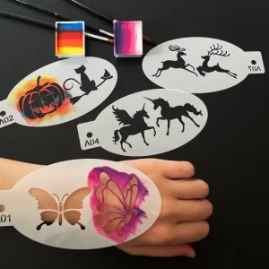 Reusable Plastic Body Art Accessories Molds for Kinder Painting Drawing Toys Set