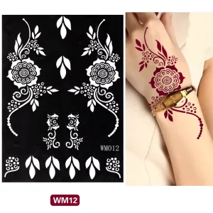Reusable Stencils for Henna Tattoo, Glitter Tattoo & Airbrush Tattoo