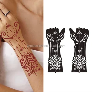 Reusable Temporary Henna Sticker Tattoo Stencils for Hand and Body Art Henna Tattoo Stencil