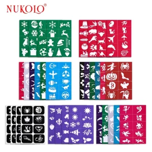 Reversible Temporary Stencils for Body Paint Glitter Tattoo Face Painting Halloween Party Art Supply New Item
