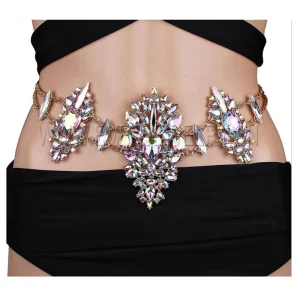 Rhinestone Gem Diamond Bikini Belly Dance Waist Body Jewelry Chain