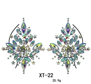 Rhinestone Gems Nipple Covers Stickers Costume Accessories Body Bra Jewelry Crystal Tattoo Sticker Chest Music Festival Decor
