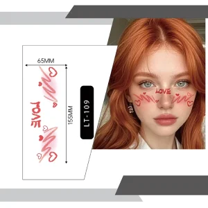 Romantic Valentine’s Day Temporary Tattoos Non Toxic Colorful Paper Stickers for Couples White for Face & Body Application