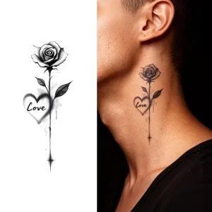 Rose Motif Temporary Tattoo Semi-permanent Tattoo Waterproof and Sweat-proof Lasting 2 Weeks Realistic Herbal Tattoo Stickers