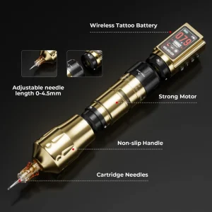 Rotary Tattoo Gun Professional Wireless Custom Eyebrow CNC E400 Model USB-C Charging