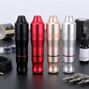 Rotary Tattoo Machine Pen Stainless Steel Powerful Motor Cartridge Needles Easy Operation Tattoo Gun for Beginners
