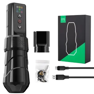 Rotary Wireless Permanent Tattoo Pen Machine Coreless Motor Aircraft Aluminum 2400mAh Battery 6-8h Working Time