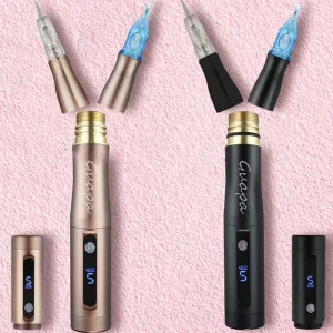 Rotary Wireless Tattoo Machine Eyebrow Permanent Makeup Pen 2 Heads Tattoo Kits Use Universal Cartridge Tattoo Needles